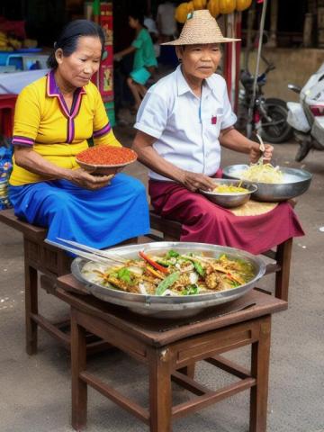 Lao People's Democratic Republic   Vientiane traditional street food