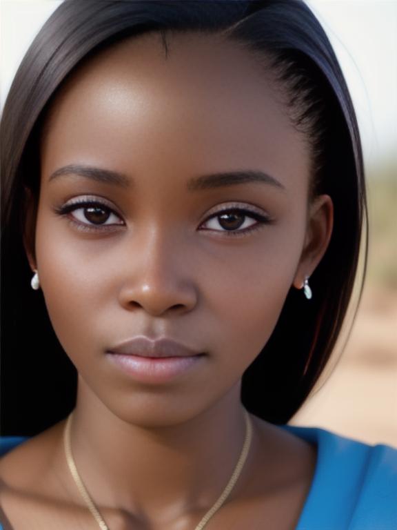 Botswana Gaborone 20 year old Woman portrait close up