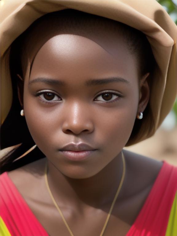 Congo Brazzaville 20 year old Woman portrait close up