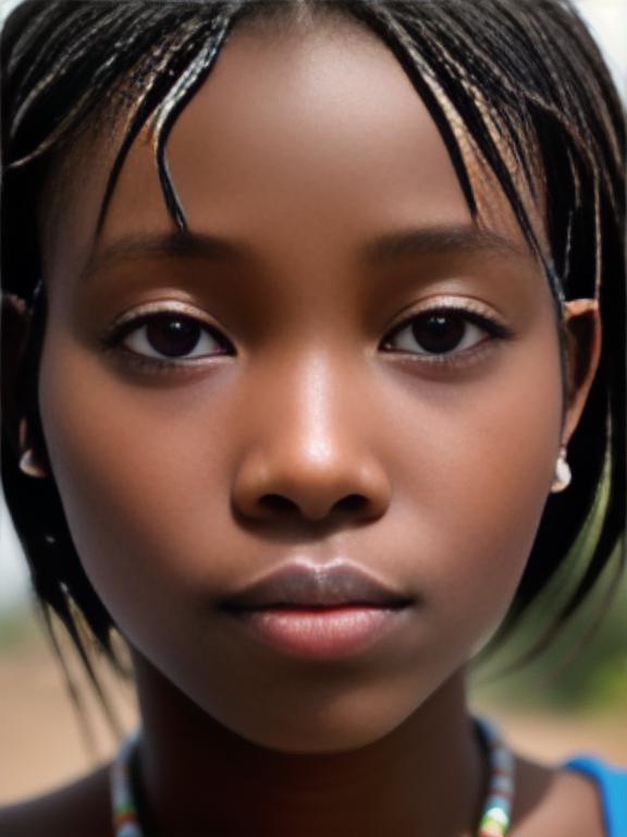 Lesotho Maseru 20 year old Woman portrait close up