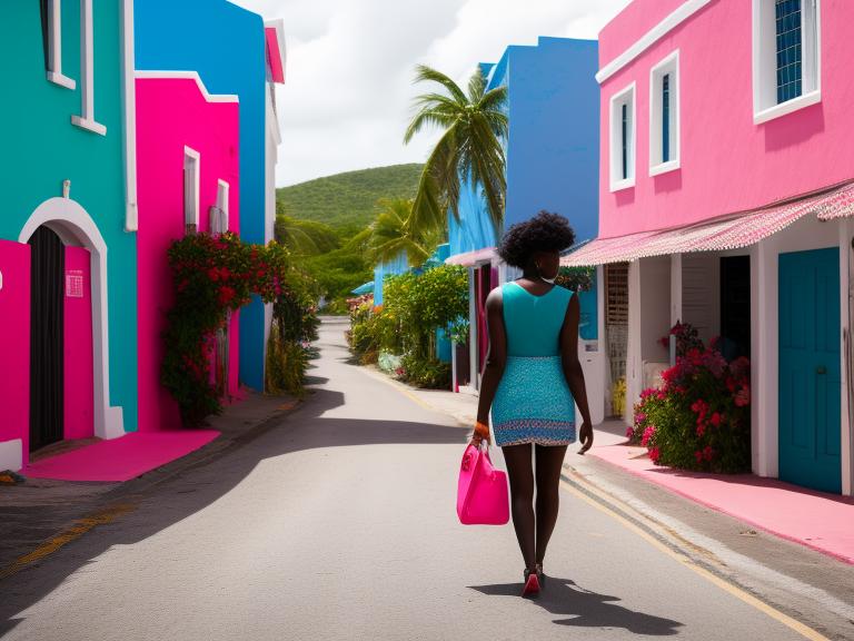 British Virgin Islands Road Town Portrait High Street women fashion