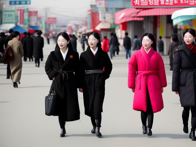 Dem. People's Republic of Korea P'yongyang Portrait High Street women fashion